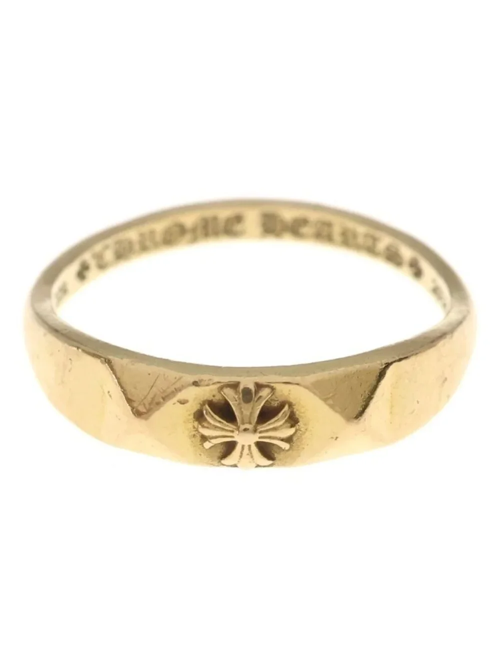 Chrome Hearts Bubblegum Pyramid Plus Sling Gold Ring